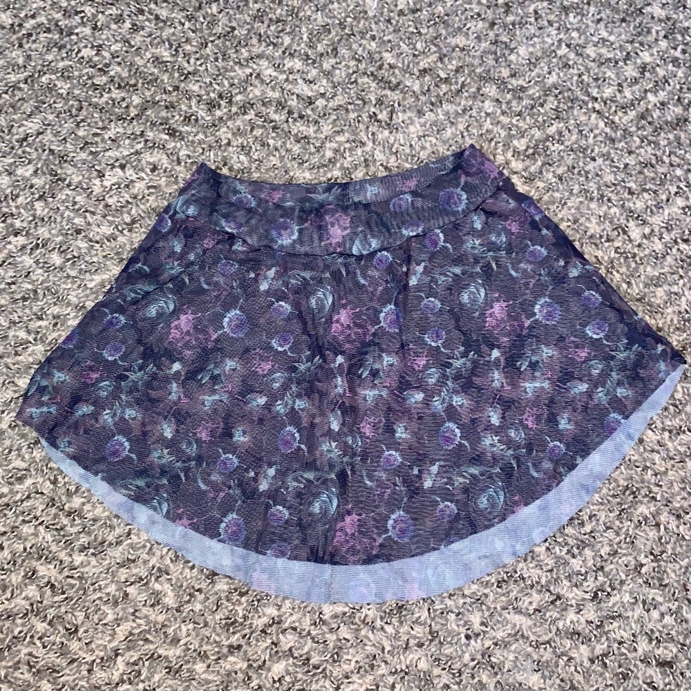 🩰🪻 Floral Mesh Purple Ballet Skirt Girls 12/14🪻🩰
